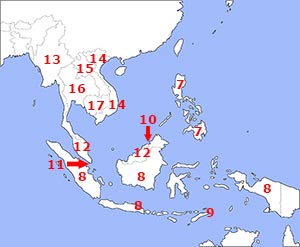 Lage der Staaten von Südost-Asien