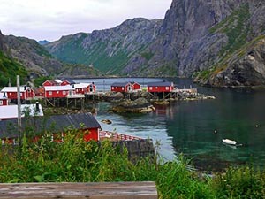 Nusfjord, ein altes Fischerdorf, das heute ein Freilichtmuseum ist