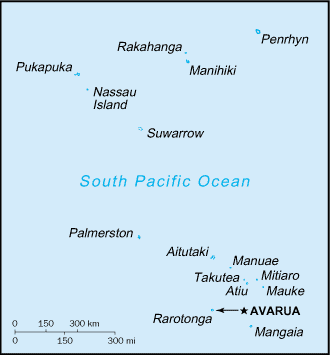 Karte der Cookinseln
