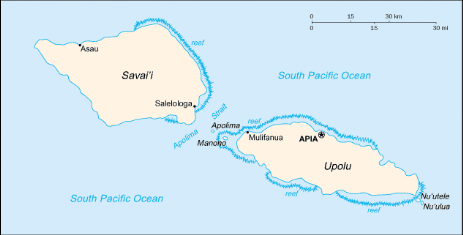 Karte von Samoa