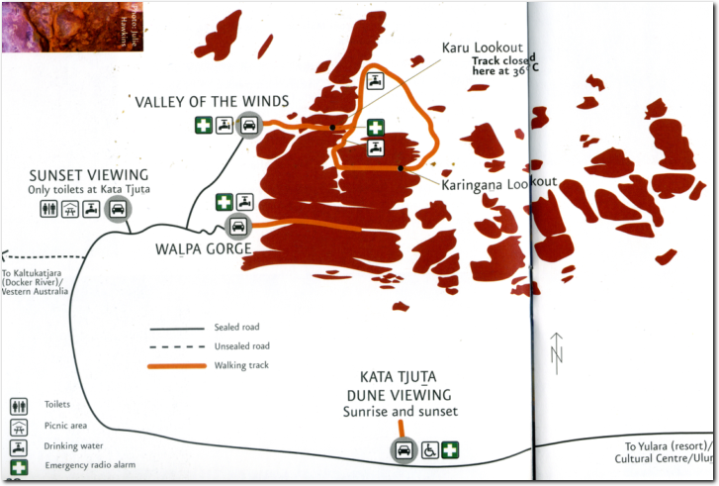 Karte Kata Tjuta - Die Olgas