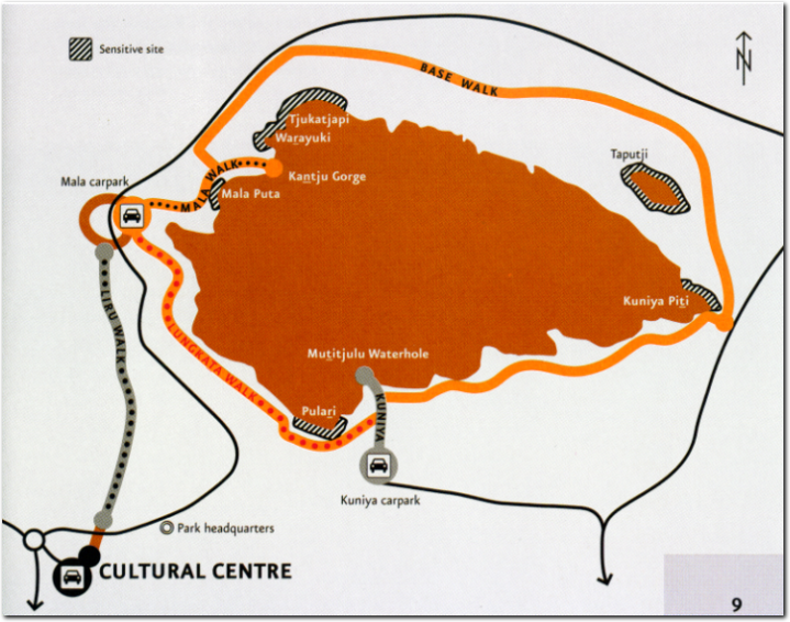 Karte vom Ayers Rock