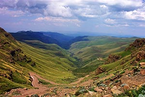 Blick vom Sani Pass nach Südafrika Blick vom Sani Pass nach Südafrika