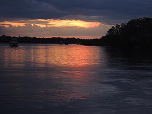 Abendstimmung auf dem Sambesi