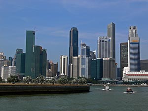 Die Skyline von Singapur Die Skyline von Singapur