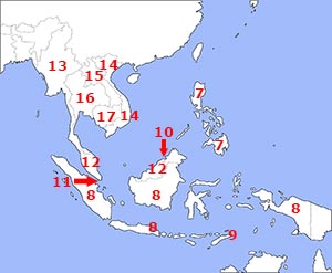 Lage der Staaten von Südost-Asien Lage der Staaten von Südost-Asien