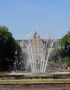 Friedensplatz und Amtsgericht in Oberhausen