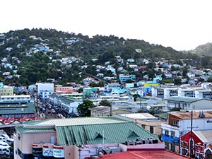 Blick auf die Hauptstadt Castries Blick auf die Hauptstadt Castries
