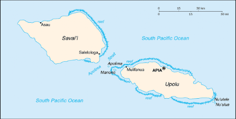Karte von Samoa Karte von Samoa